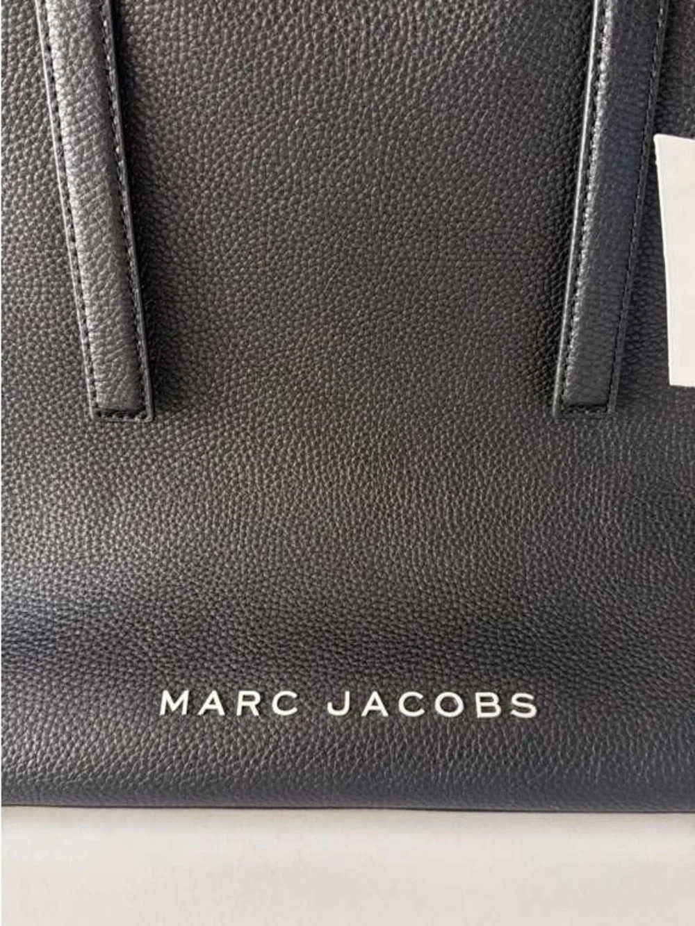 Marc Jacobs Black Pebbled Leather Tote Bag Zip Top Large Shoulder Authentic NWT - Picture 4 of 6